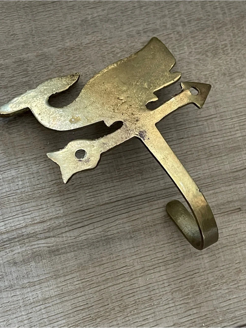 Brass Whale Wall Hook Gold Finish